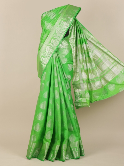 

Pothys Green Woven Design Jute Silk Saree