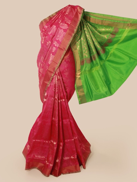 

Pothys Pink Striped Kanjeevaram Saree