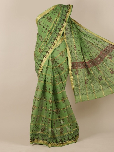 

Pothys Green & Maroon Pure Cotton Printed Saree
