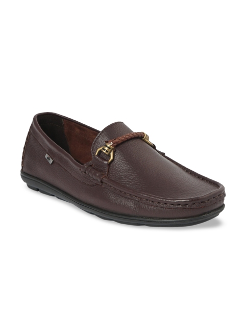 

ID Men Coffee Brown Solid Leather Horsebit Loafers