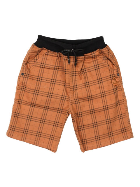 

Lil Lollipop Boys Brown Checked Regular Fit Regular Shorts