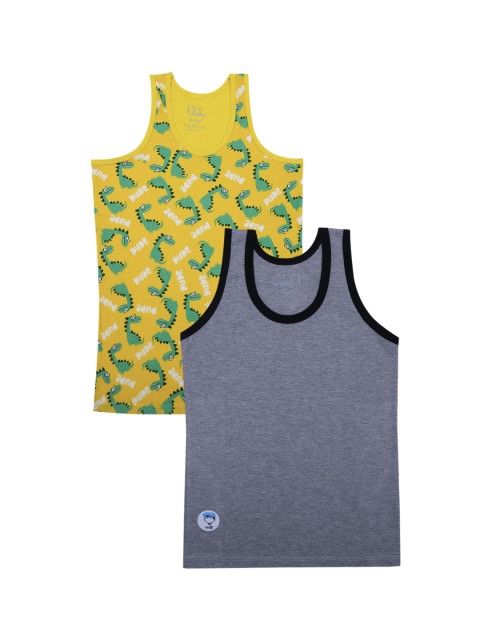 

DChica Boys Pack Of 2 Cotton Innerwear Vests, Yellow