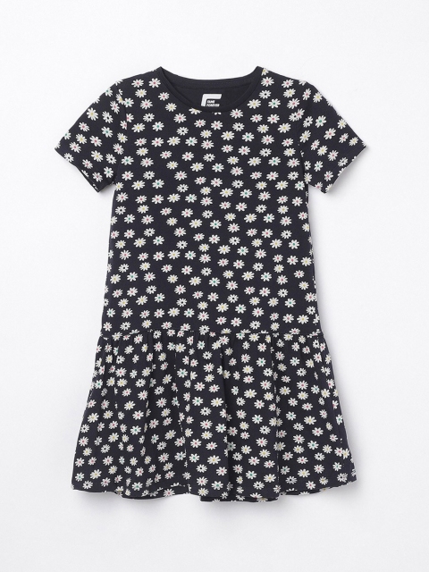 

Fame Forever by Lifestyle Girls Navy Blue Printed Fit and Flare Dress