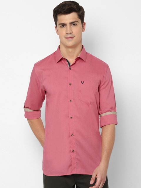 

Allen Solly Men Pink Slim Fit Solid Casual Shirt