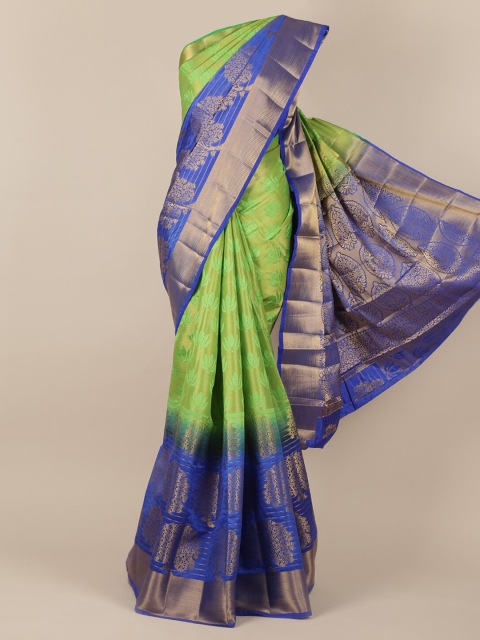 

Pothys Green & Blue Jute Silk Woven Design Saree