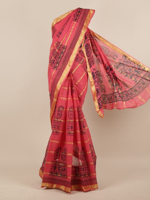 

Pothys Pink Printed Pure Cotton Saree