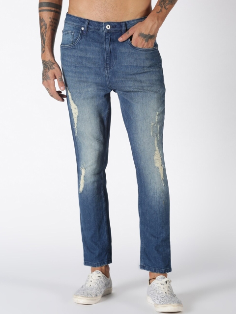

Blue Saint Men Blue Slim Fit Mid-Rise Mildly Distressed Jeans