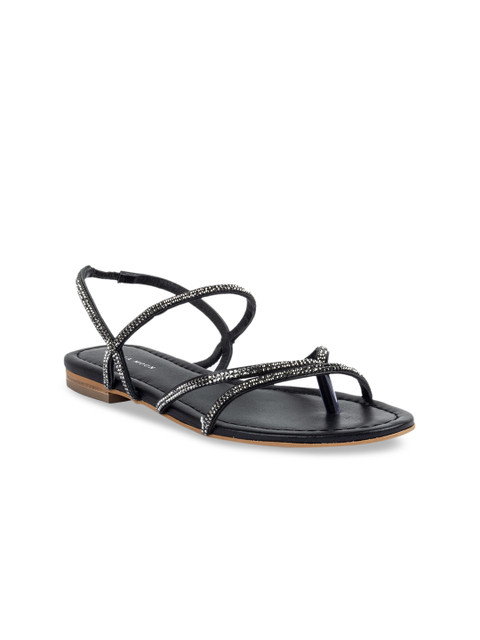 

Vanilla Moon Women Black Embellished Leather Gladiators