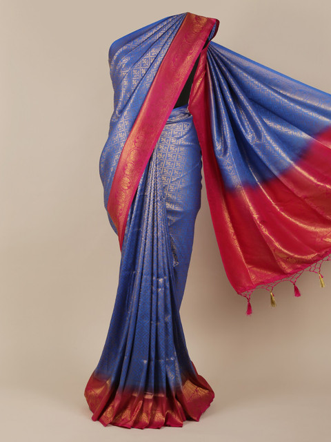 

Pothys Blue Woven Design Jute Silk Saree