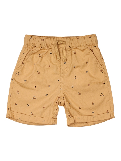 Lil Lollipop Boys Tan Solid Regular Fit Regular Shorts