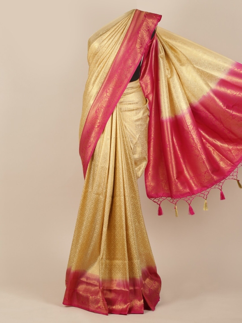 

Pothys Cream-Coloured Woven Design Jute Silk Saree