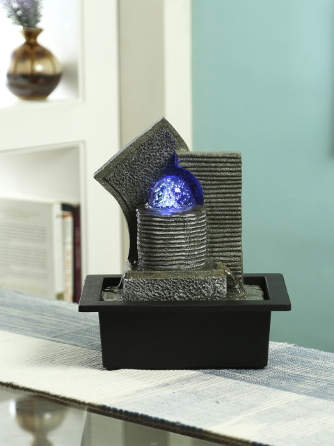 

Aapno Rajasthan Grey Textured Hand Sculpted Serene Water Fountain With Built-In Light