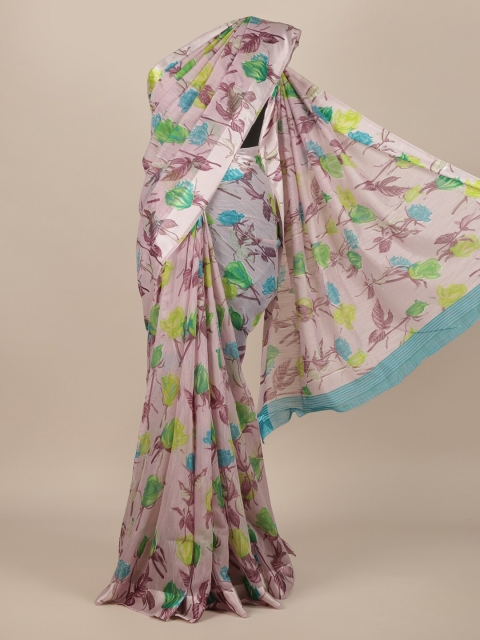 

Pothys Lavender & Blue Jute Silk Printed Saree