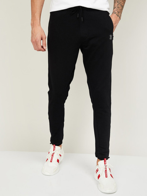 

UCLA Men Black Solid Cotton Slim-Fit Track Pants