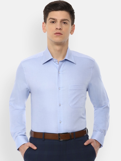 

Louis Philippe Men Blue Regular Fit Self Design Casual Shirt
