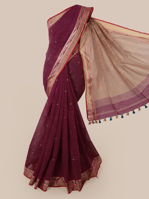 

Pothys Violet Woven Design Cotton Blend Saree