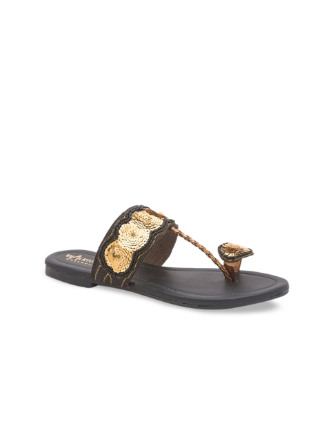 

WALK N STYLE COLLECTION Women Black Embellished One Toe Flats