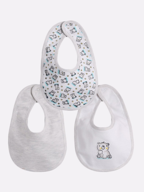

BABY GO Infant Kids Pack Of 3 Bibs, White