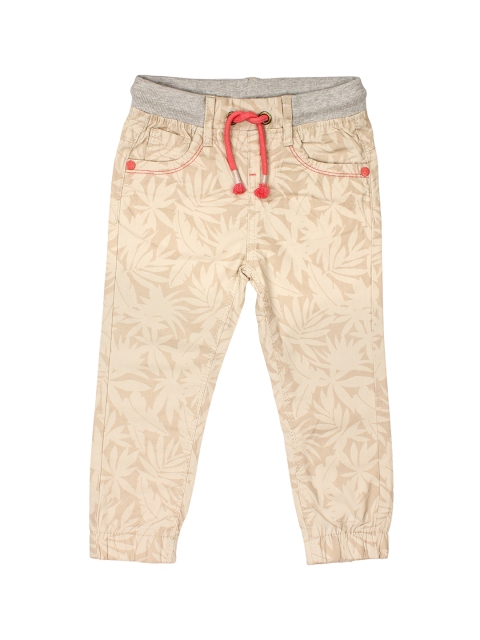 

Lil Lollipop Kids Beige & Cream-Coloured Jogger Mid-Rise Printed Jogger Jeans