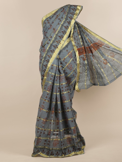

Pothys Grey Printed Pure Cotton Saree