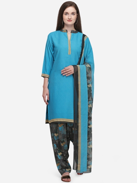 

VENISA Women Blue & Grey Solid Kurta with Salwar & Dupatta