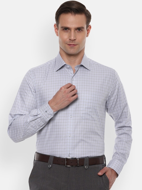 

Louis Philippe Men Blue Slim Fit Checked Casual Shirt