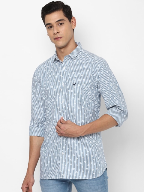 

Allen Solly Men Blue & White Slim Fit Striped Casual Shirt