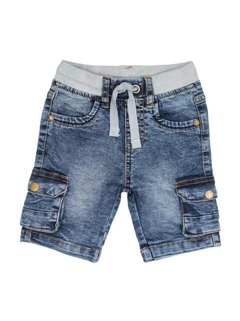 

Lil Lollipop Boys Blue Washed Regular Fit Denim Shorts