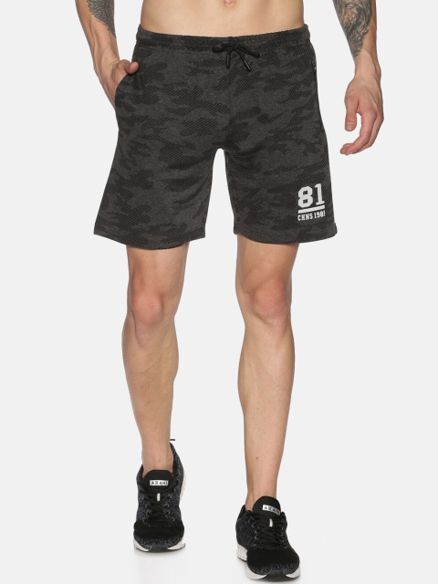 

Chennis Men Black Printed Slim Fit Sports Shorts