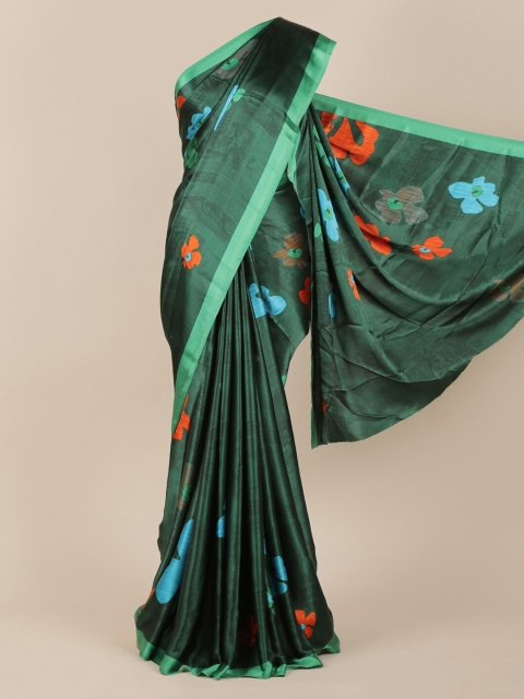 

Pothys Green Printed Satin Saree