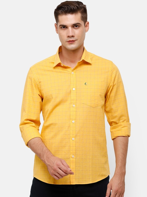 

CAVALLO by Linen Club Men Yellow & Red Regular Fit Checked Casual Shirt