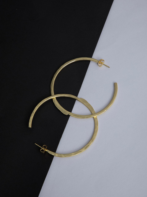 

INDYA Gold-Plated Crescent Shaped Half Hoop Earrings