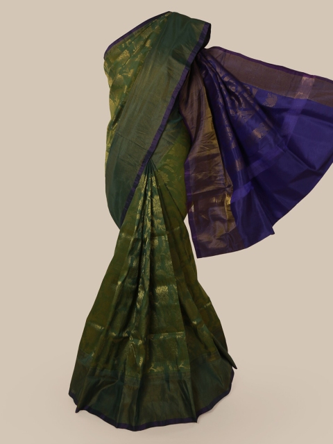 

Pothys Green Pure Silk Woven Design Kanjeevaram Saree