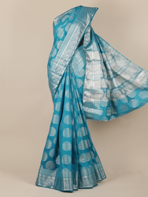

Pothys Blue Woven Design Jute Silk Saree