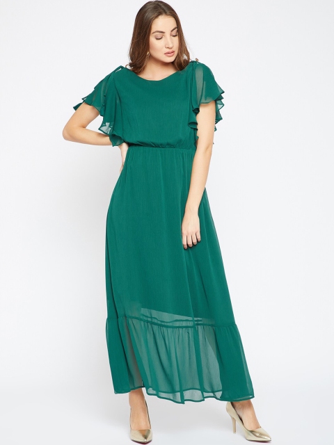 

Madame Women Green Solid Maxi Dress