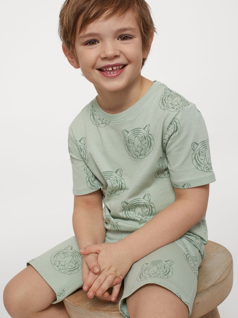 

H&M Boys Green Printed T-shirt