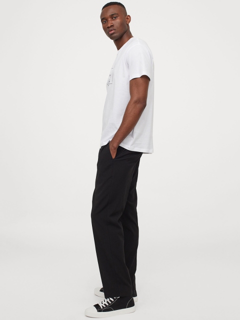 

H&M Men White & Black Text-Print T-shirt