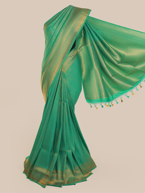 

Pothys Green Pure Silk Woven Design Banarasi Saree