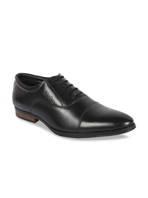 

Vardhra Men Black Solid Leather Formal Oxfords