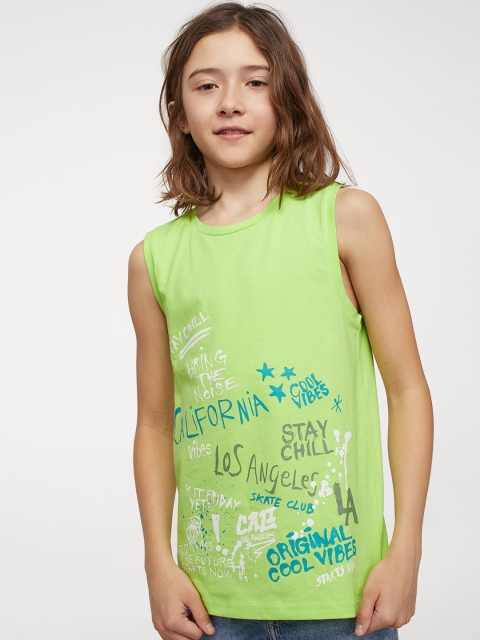 

H&M Boys Lime Green & White Vest Top