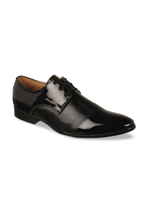 

Vardhra Men Black Textured Formal Derbys