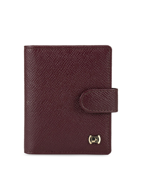 

Da Milano Unisex Maroon Textured Card Holder