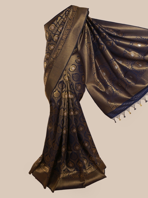 

Pothys Blue Pure Silk Woven Design Banarasi Saree