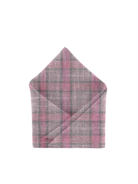 

Blacksmith Men Pink & Black Checked Linen Pocket Square