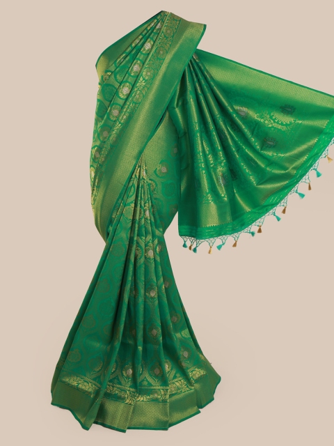 

Pothys Green Pure Silk Woven Design Banarasi Saree
