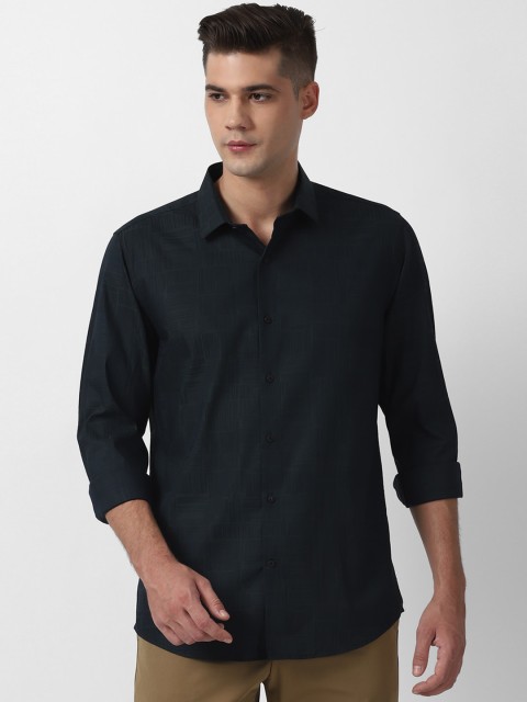 

Louis Philippe Sport Men Navy Blue Slim Fit Self Design Casual Shirt