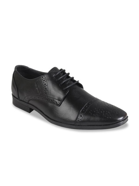 

Vardhra Men Black Solid Leather Formal Brogues