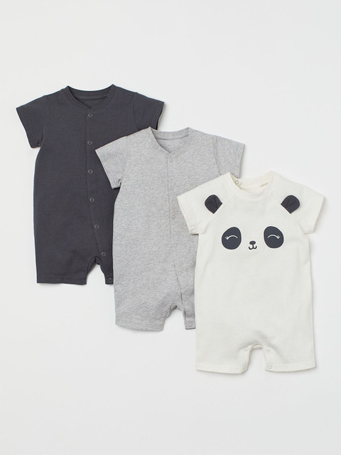 

H&M Kids White & Grey 3-Pack Cotton Pyjamas