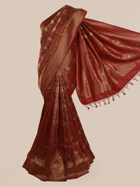 

Pothys Maroon Pure Silk Woven Design Banarasi Saree