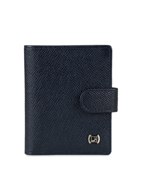 

Da Milano Unisex Blue & Beige Textured Card Holder